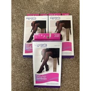 SIGVARIS Women’s Style Soft Opaque 840 Closed Toe Pantyhose 15-20mmHg - Chai NEW